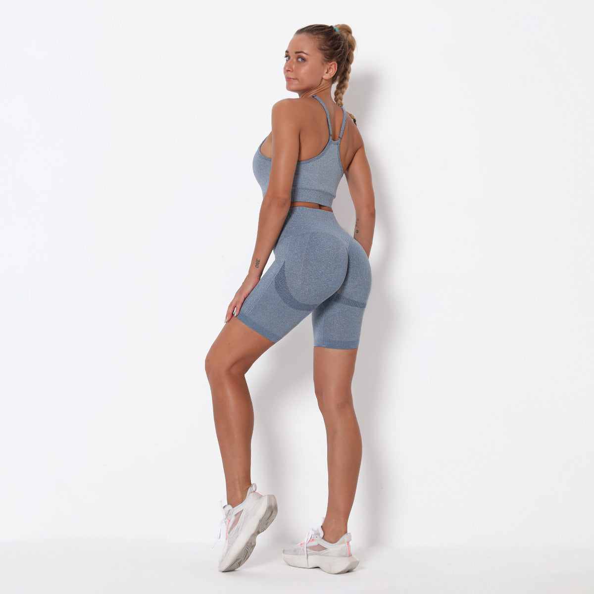Seamless Knitted Peach Butt-Lifting Yoga Set