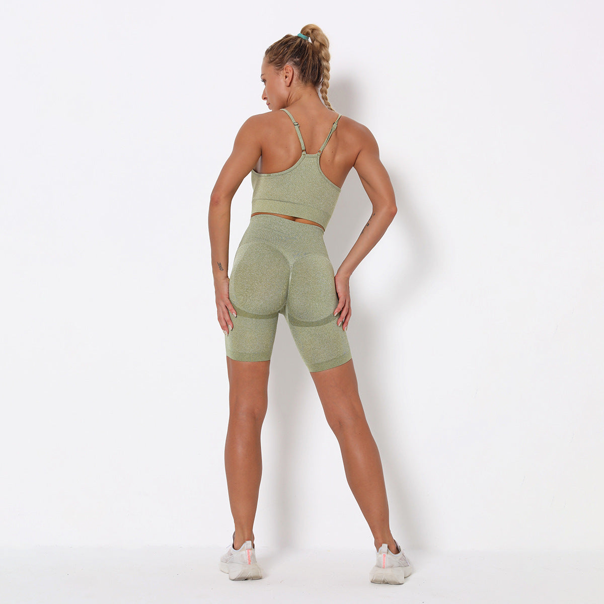 Seamless Knitted Peach Butt-Lifting Yoga Set